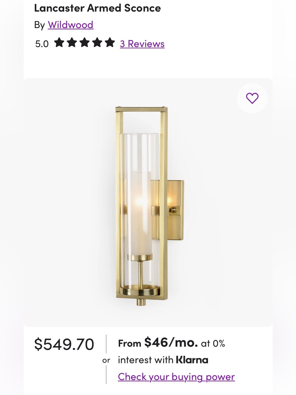 WILDWOOD Lancaster Sconce